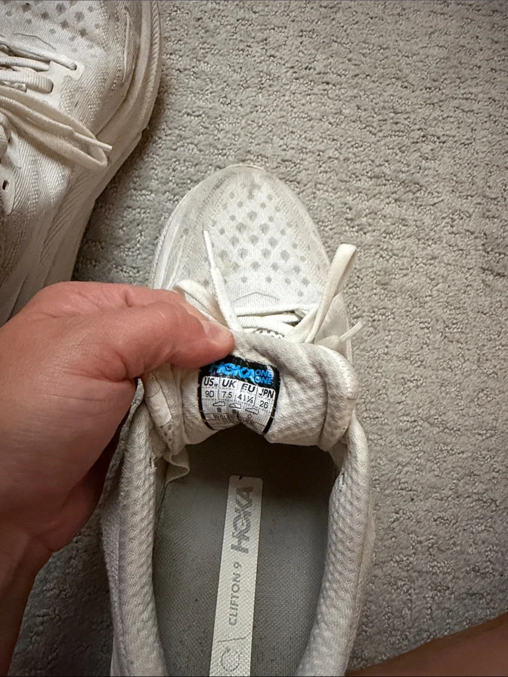 Hoka Clifton 9 Women's Running Shoes - White
